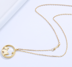 Silver Necklace with Cartoon Dog Pendant and Shell