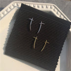 Silver Cross Earrings - Stylish Minimalist Design