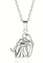 Best Friend And Dog Hugging Earrings and Necklace | Jewelry