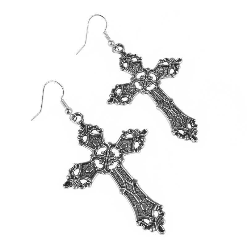 Baroque Cross Ear Hook Retro Bohemian Style Earrings