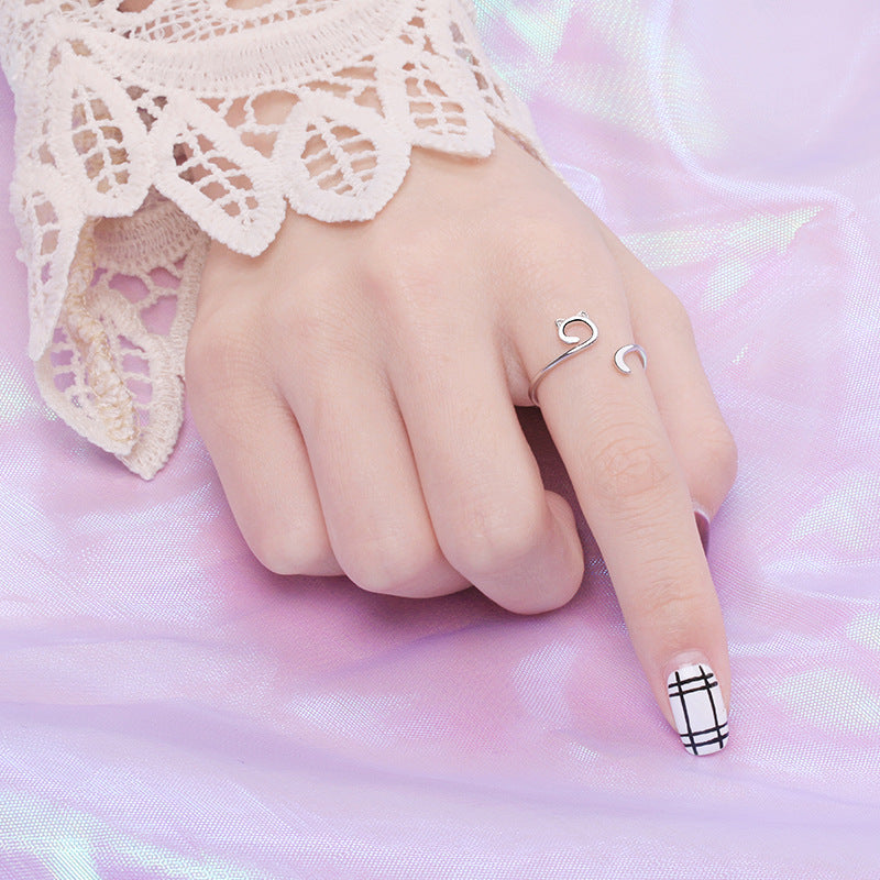 Cute Line Fashion Cat Ring
