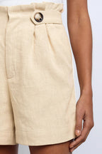 High-Waisted Pleated Loose Straight Leg Shorts for Women