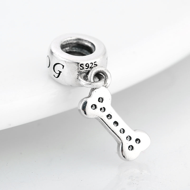 Silver Dog Bone Charm for DIY
