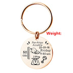 Custom Stainless Steel Keychain with Baby Birth Token | Accessory