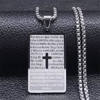 Stainless Steel Bible Prayer Necklace for Men