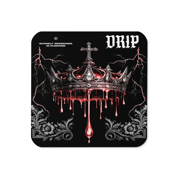 DRIP Christian Coaster Set - Divinely Redeemed In Purpose | Cork-Back