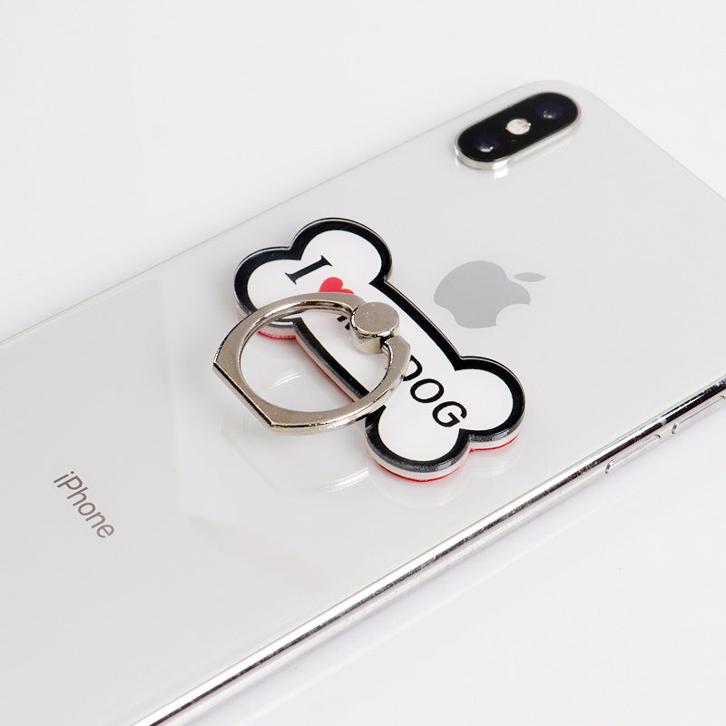 Creative Cartoon Husky Dog Bone Phone Case with Ring Stand
