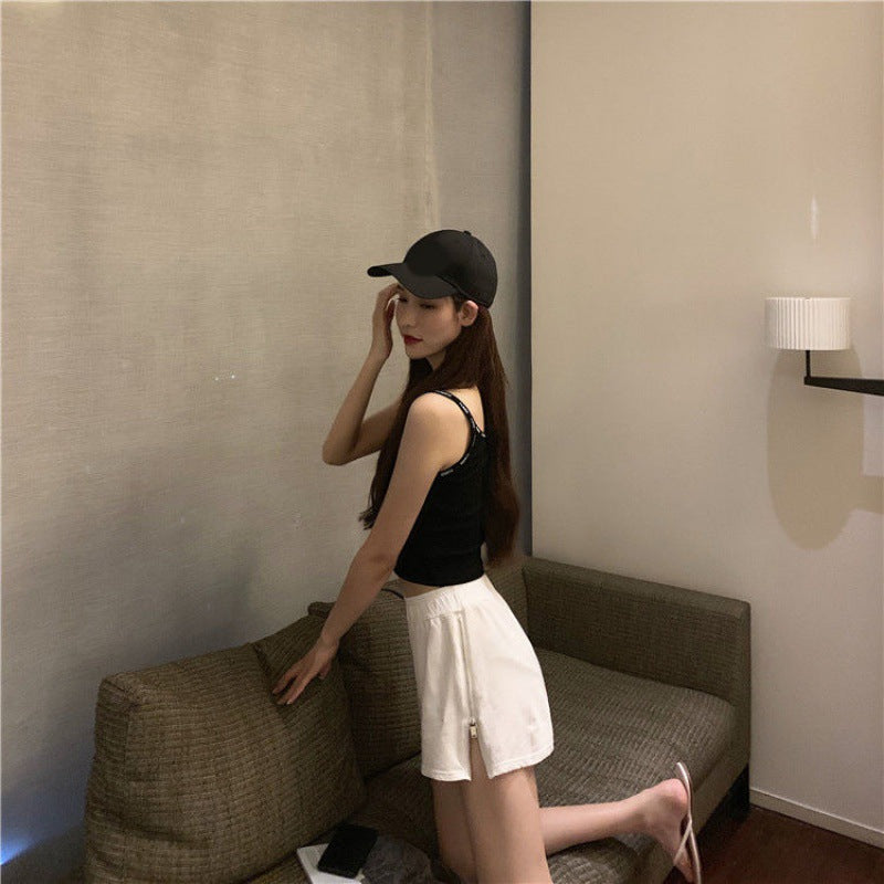 Women's Loose High-Waist Zipper Shorts for Summer