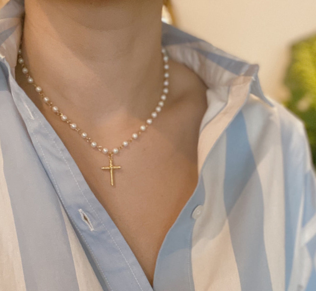 Cabled Cross Pendant Necklace | Christian Jewelry
