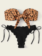 Leopard Bandeau Bikini Set