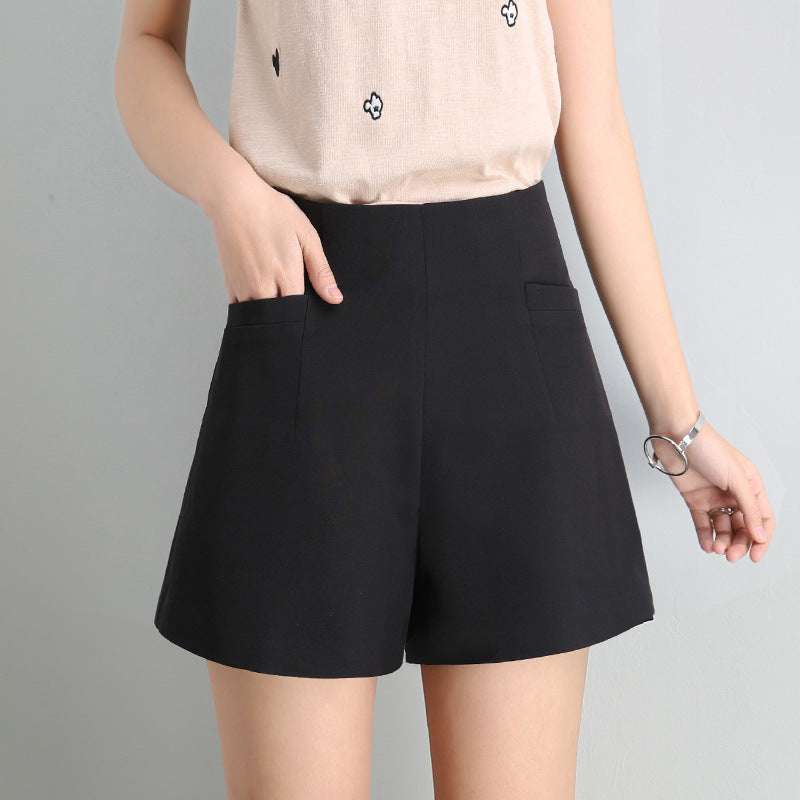 High Waist Chiffon Wide Leg Shorts for Women