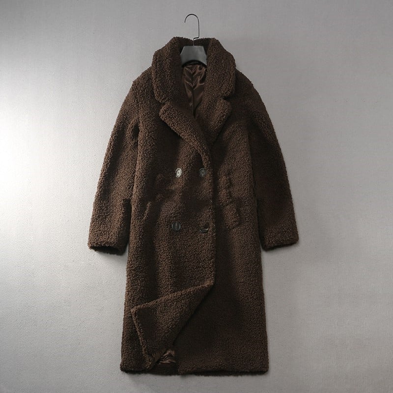 Women's Loose Lapel Long Soft Teddy Coat Jacket