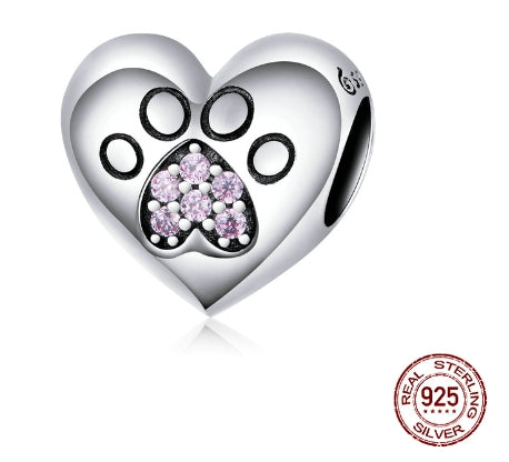 Silver Cute Cat and Dog Charm Collection