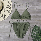 Women's Strappy String Triangle Bikini Set