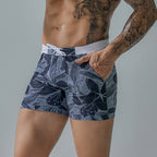 Men's Floral Print Drawstring Swim Trunks