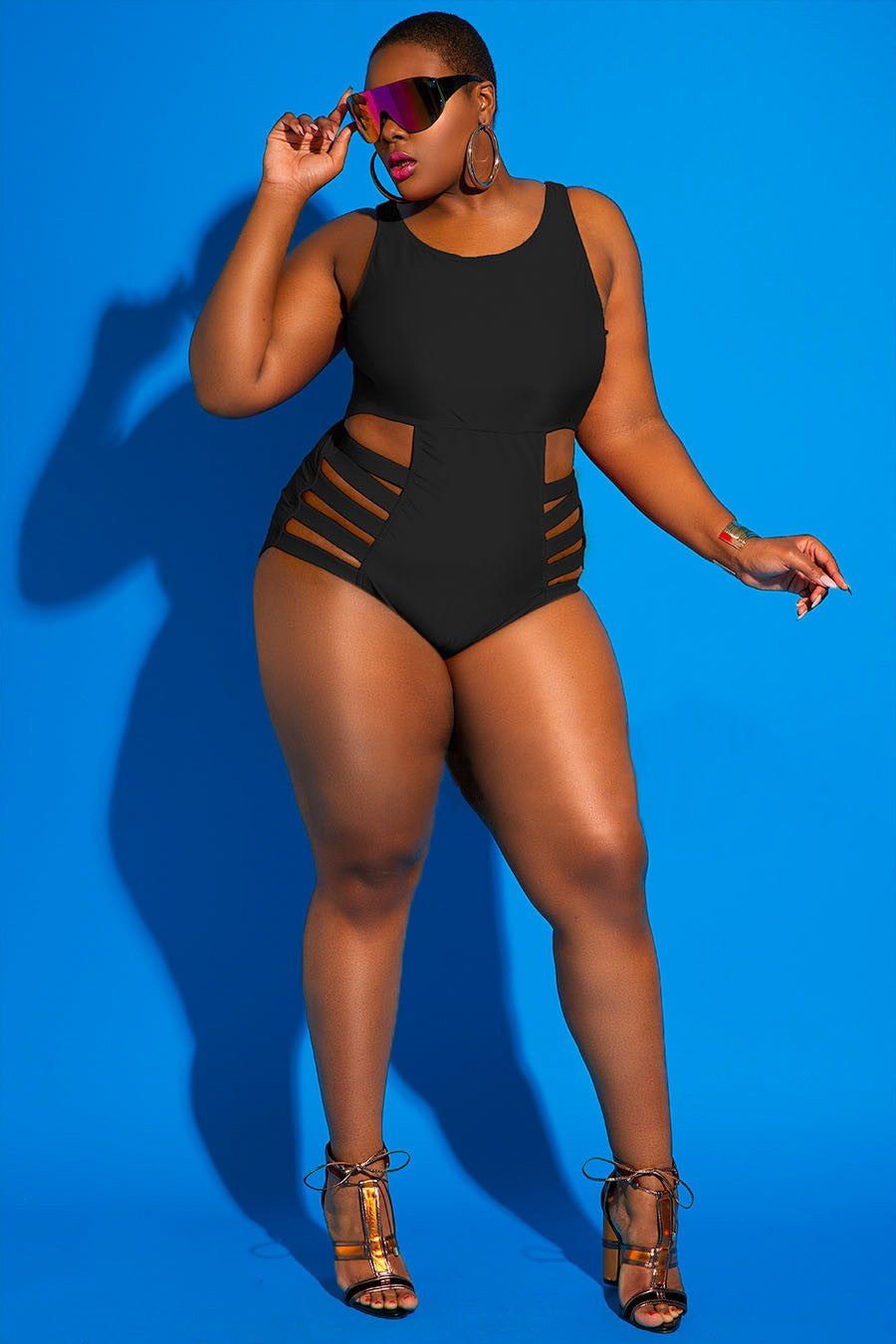 Plus Size Cut-Out One-Piece Swimsuit