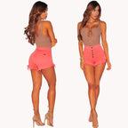 Ladies' Denim Shorts with Fringe Detail