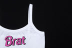 Trendy Women's Letter Print Crop Top Tank Top