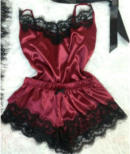Satin Lace-Trim Camisole Top