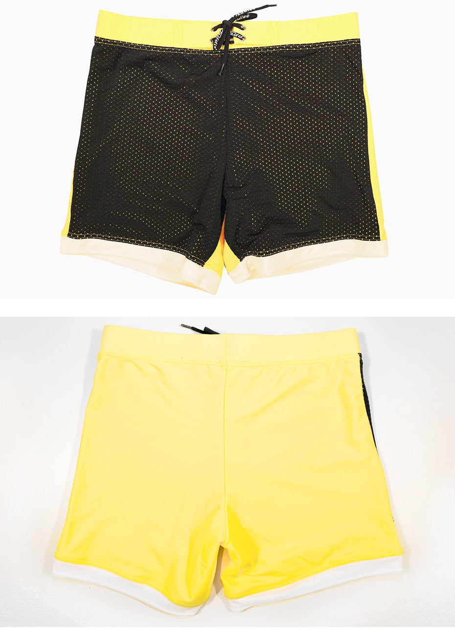 Men's Square-Cut Mesh Swim Trunks