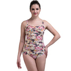 Plus Size Floral Ruched One-Piece Swimsuit