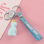 Creative Cartoon Geometric Animal Keychain - Dino & Panda | Accessory