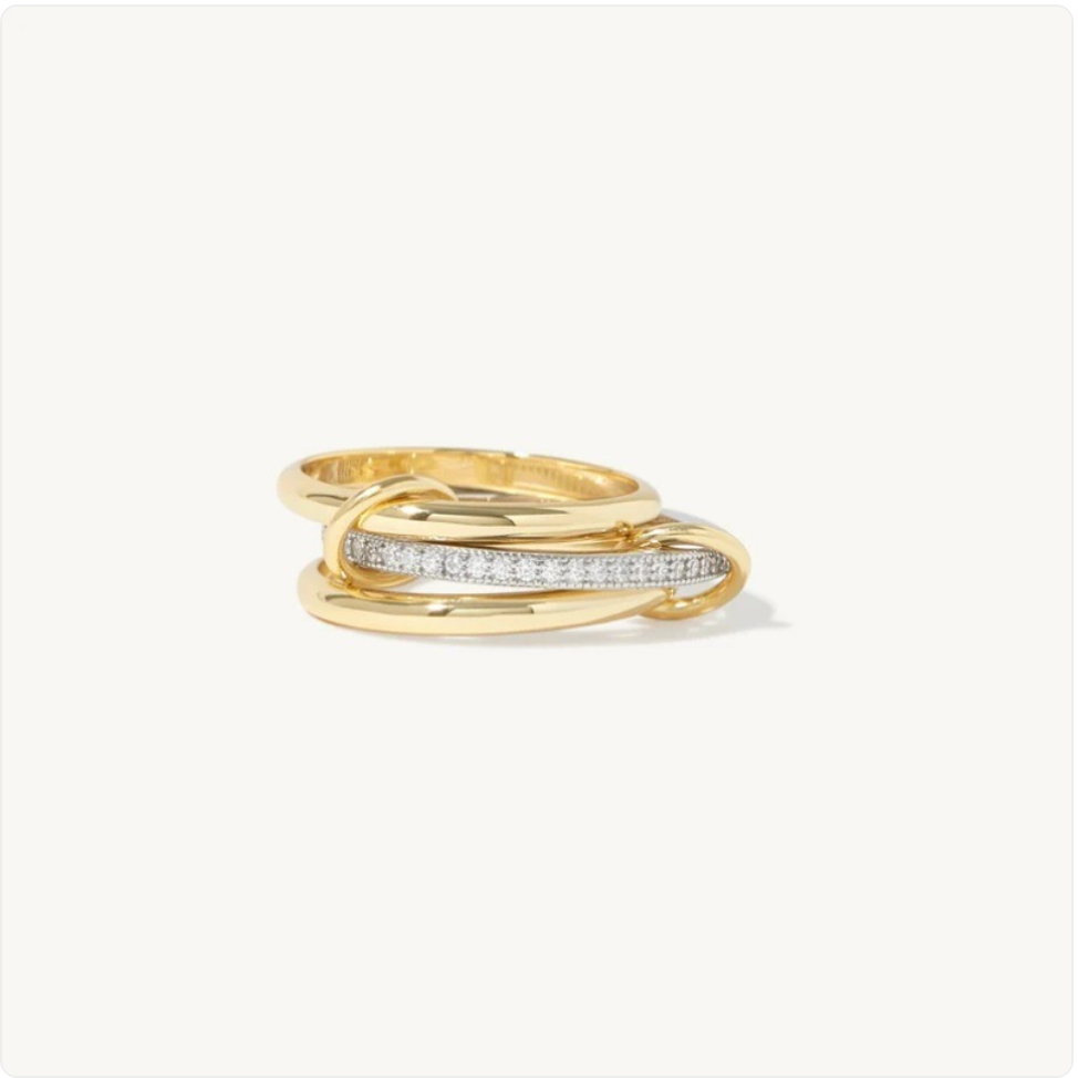 Stainless Steel Zircon Trinity Ring | Jewelry