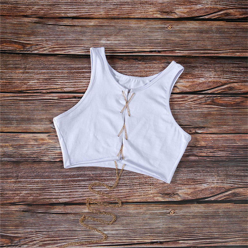 Summer Cropped Solid Color Tank Top for Women LBZ4058