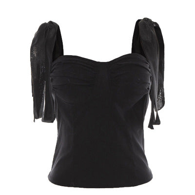 Vintage Crop Top with Straps for Women