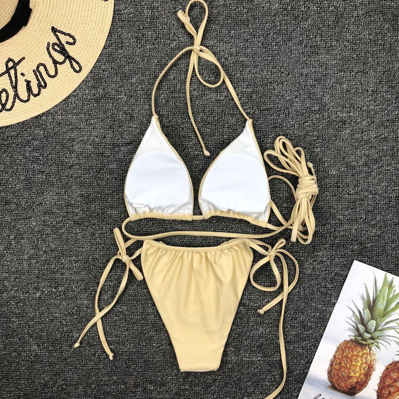White Strappy Wrap Bikini Set