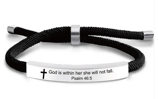 Stainless Steel Scripture Cross Bracelet | Christian Jewelry