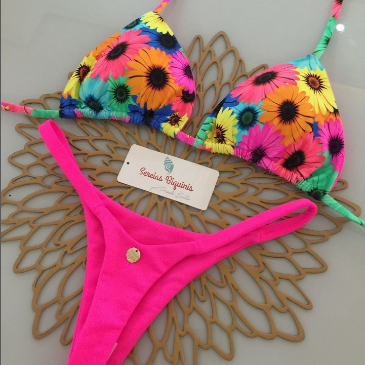 Brazilian Floral Triangle Bikini Set