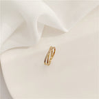 Korean X-shaped Cross Micro Rhinestone Rose Gold Ring