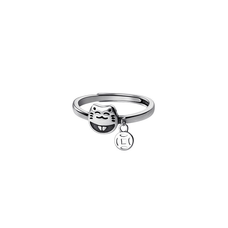 Personalized Lucky Cat Ring for Women