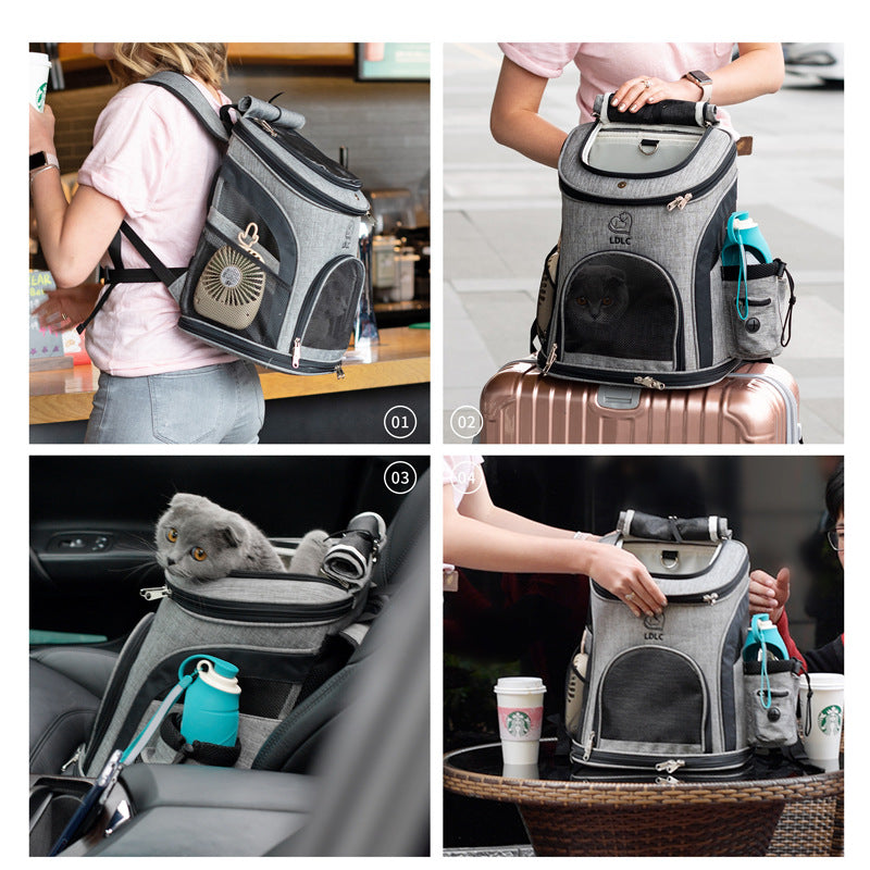 Portable Oxford Cloth Pet Backpack for Cats and Dogs