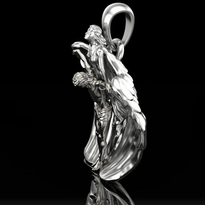 Holy Redemption Jesus Angel Necklace - Religious Gift