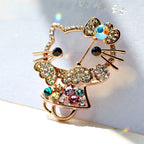 Cute Cat Brooch Fashion Accessory with Pin Coat