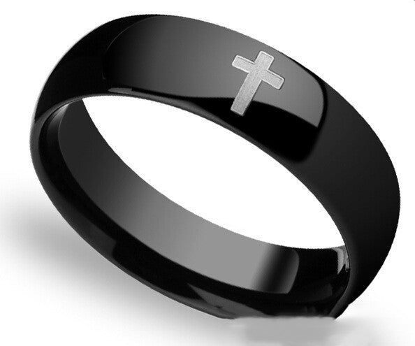 Simple Stainless Steel Cross Ring for Fashion Wear