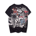 Embroidered Thunder God and Koi Short Sleeve Shirts | Streetwear