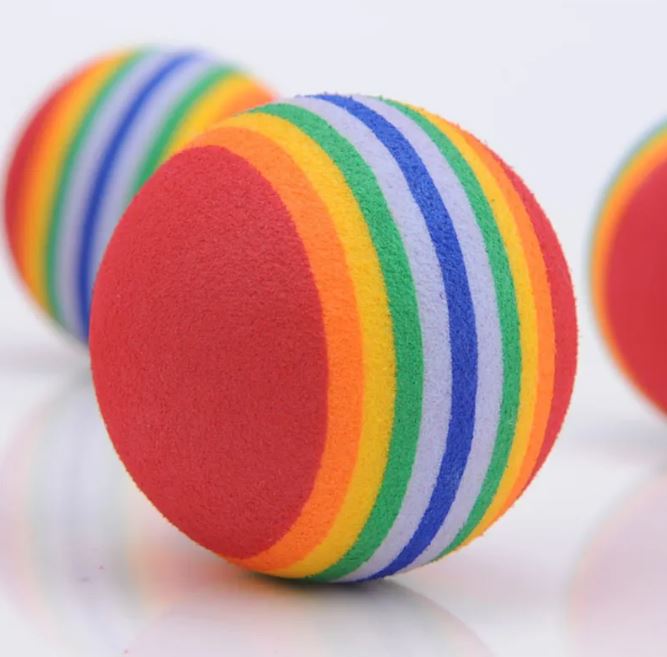 EVA Pet Rainbow Ball Cat Foam Colorful Bouncy Ball