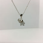 Silver Cat's Eye Elephant Necklace for Women