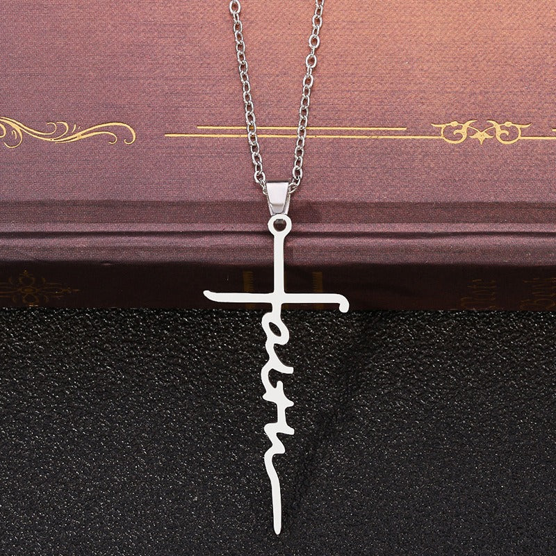 Stainless Steel Christian Cross Pendant Necklace (1pc) | Christian Jewelry