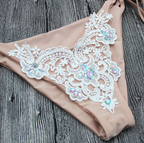 Rhinestone Lace Tie-Side Bikini
