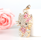 Fashion Pendant Cat Heart Rhinestone Bag Buckle Keychain | Accessory