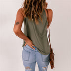 Summer Women's Lace Solid Casual Tank Top