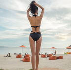 Black Halter Cutout Monokini Swimsuit