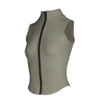 Slim Fit Sleeveless Zip Sports Tank Top for Women