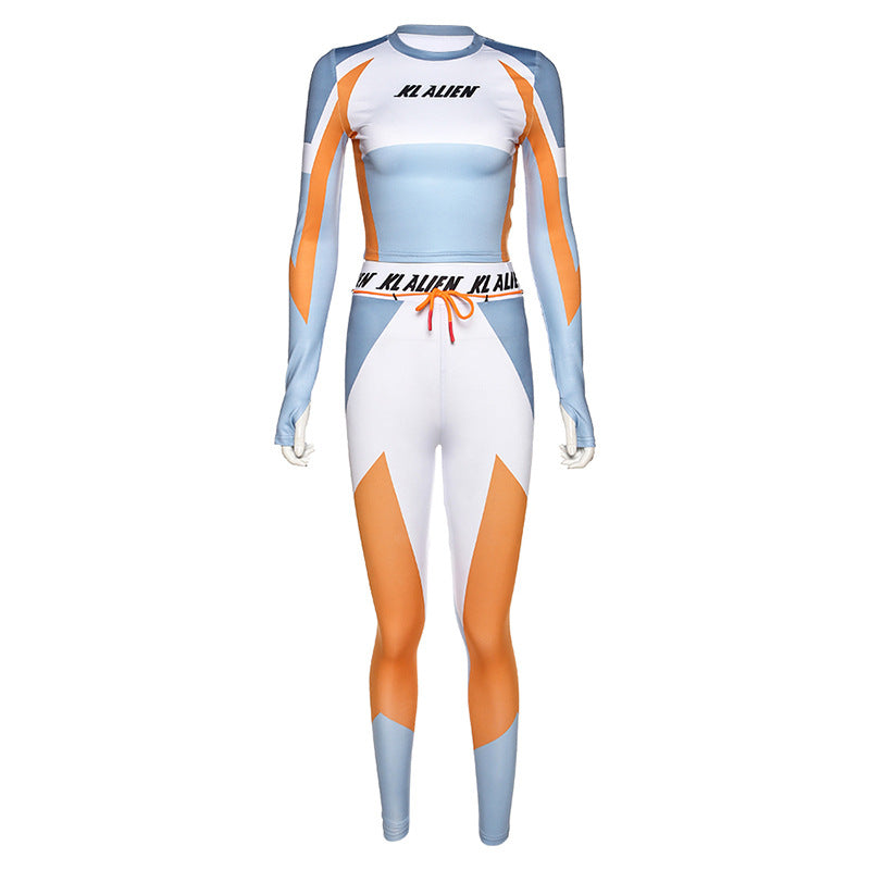 Kliou Women's Long Sleeve Crop Top & Leggings Set