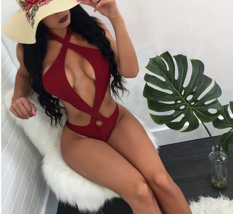 Tropical Leaf Knot-Front Bandeau Bikini Set