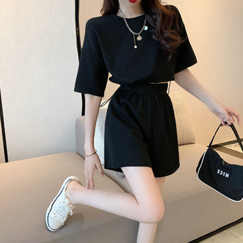 2020 Summer Women's Casual High-Waist Shorts Set